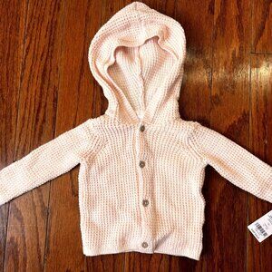 Carter’s Baby Girl Pink Knit Hooded Cardigan Sweater – Size 6M